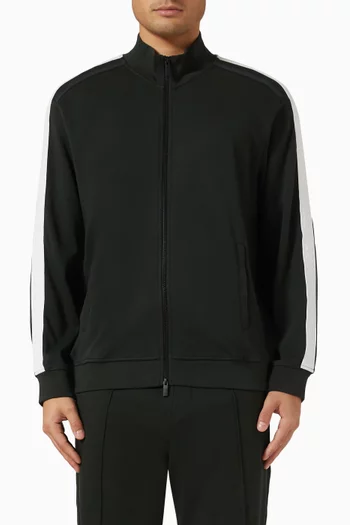 Logo Tape Zip Sweatshirt in Cotton