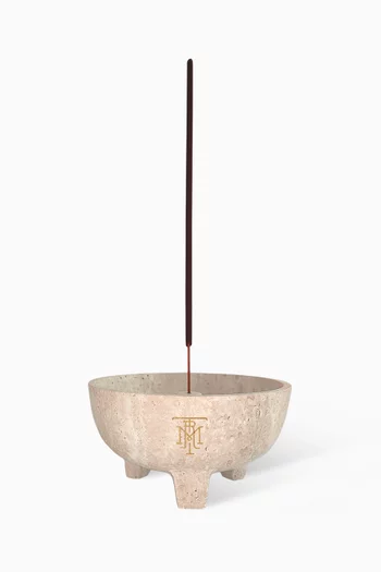 Katori Incense Holder in Travertine