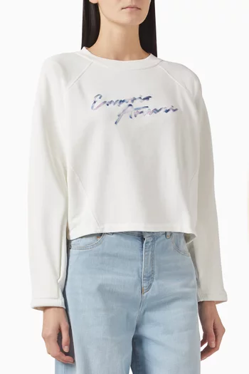 Embroidered Logo Sweatshirt in Cotton
