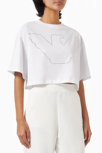 Crop T-shirt in Stretch-jersey