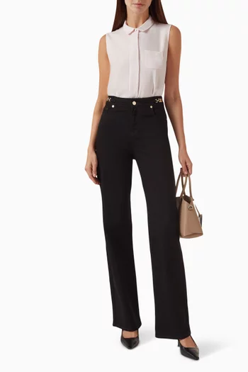 Sleeveless Blouse in Crepe