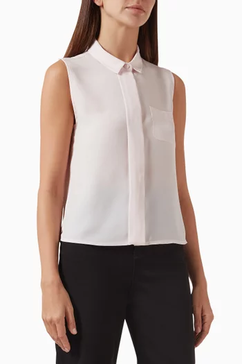 Sleeveless Blouse in Crepe