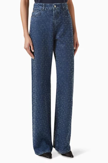 Strass-embellished Jeans in Denim