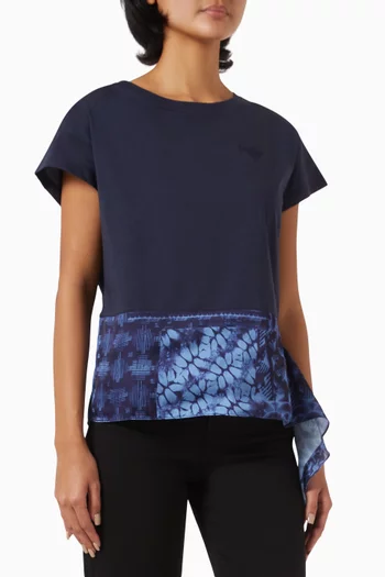 Scarf-hem T-shirt in Cotton-jersey