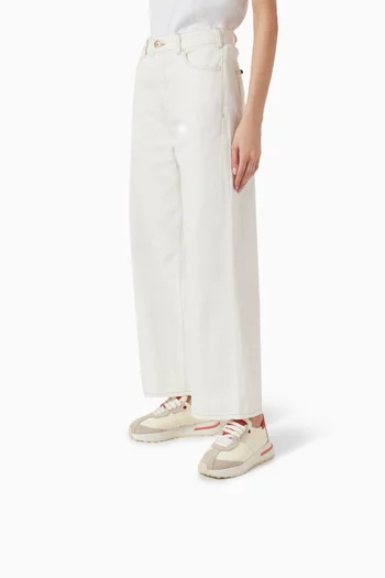 Low-top Sneakers in Nylon & Suede