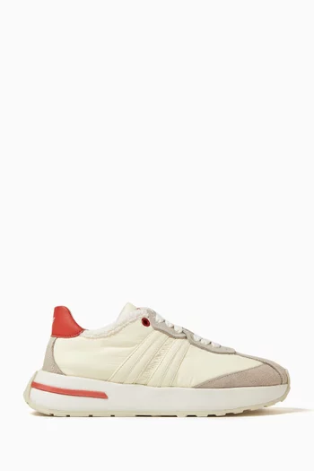 Low-top Sneakers in Nylon & Suede
