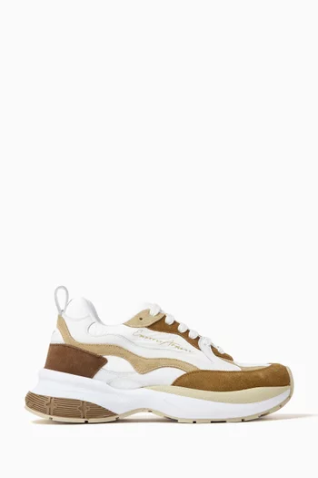 Logo Sneakers in Suede & Nylon