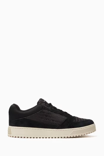 Oversized Embossed Eagle Sneakers in Leather