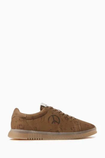 Stamped Sneakers in Canvas