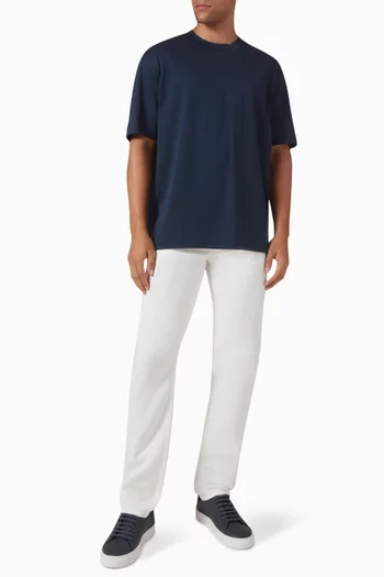 Micro EA Logo T-shirt in Cotton Jacquard