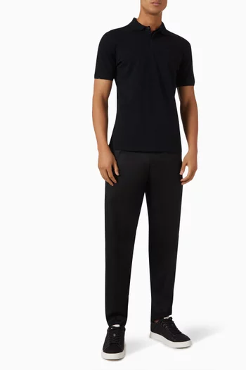 Micro Eagle Logo Polo Shirt in Cotton