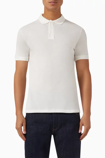 Micro Eagle Logo Polo Shirt in Cotton