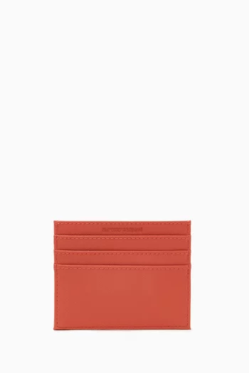 Metal Eagle Cardholder in Saffiano Leather