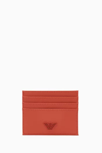 Metal Eagle Cardholder in Saffiano Leather