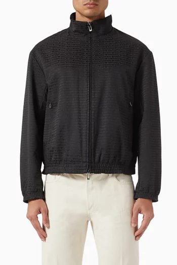 All-over Micro Logo Jacket in Cotton-jacquard