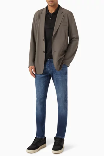 Single-breasted Blazer in Stretch Nylon