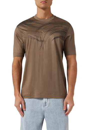 Abstract Lines T-shirt in Lyocell-blend