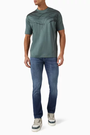 Abstract Lines T-shirt in Lyocell-blend