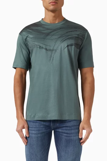 Abstract Lines T-shirt in Lyocell-blend