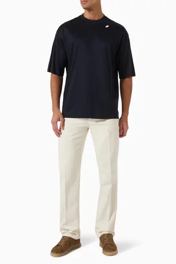 Micro Patch Oversized T-shirt in Cotton-blend