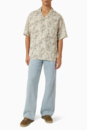 Paisley-print Bowling Shirt in Viscose-blend