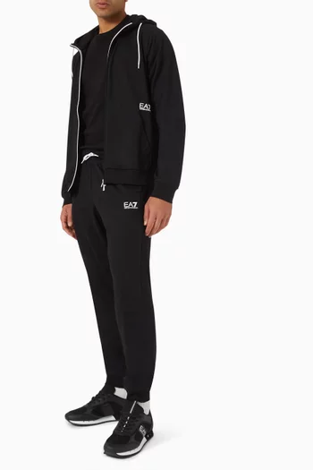 EA7 Logo Zip Hoodie in Jersey