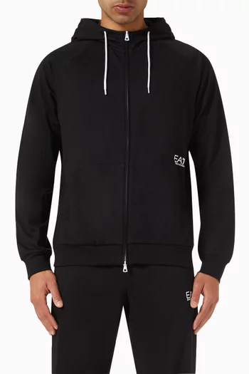 EA7 Logo Zip Hoodie in Jersey