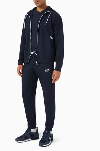 EA7 Logo Zip Hoodie in Jersey