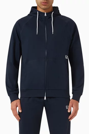 EA7 Logo Zip Hoodie in Jersey