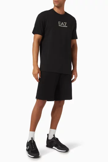 EA7 Logo T-shirt in Viscose Jersey