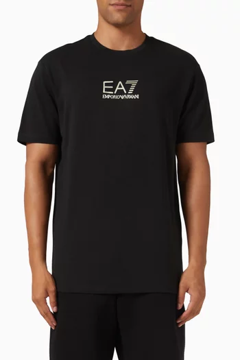 EA7 Logo T-shirt in Viscose Jersey