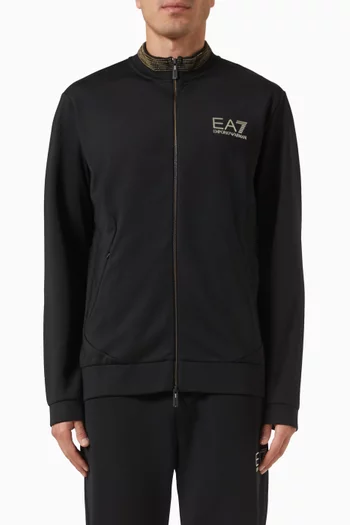EA7 Zip-up Sweatshirt in Jersey