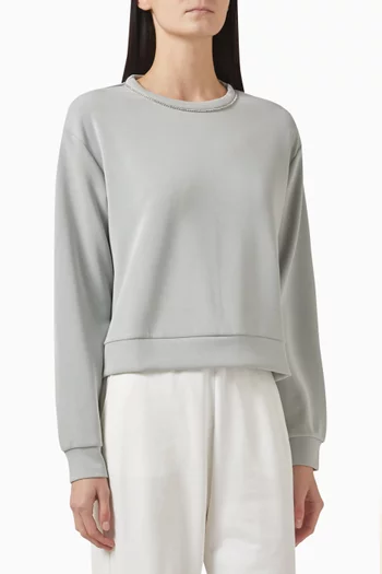 Precious Embellished Sweatshirt in Modal-blend Jersey