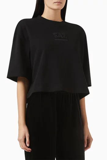 EA7 Crystal-embellished T-shirt in Jersey