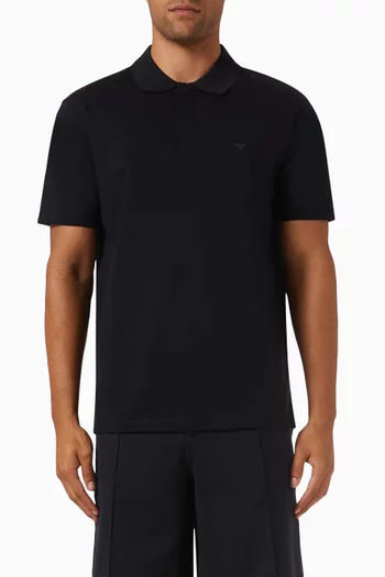 Logo Polo Shirt in Cotton Piqué