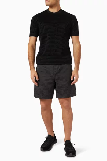 Bermuda Shorts in Logo Jacquard