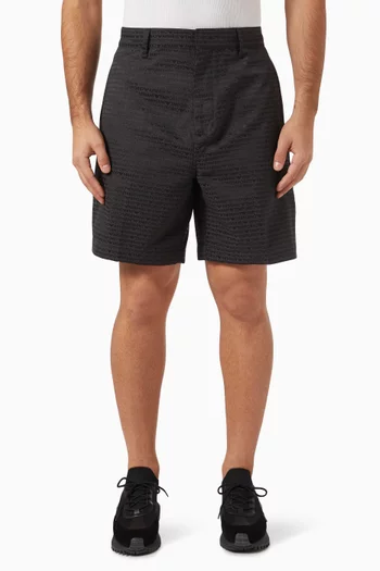 Bermuda Shorts in Logo Jacquard