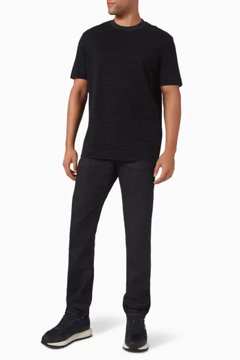 All-over Flocked Logo T-shirt in Lyocell-blend