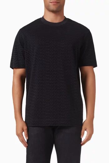 All-over Flocked Logo T-shirt in Lyocell-blend