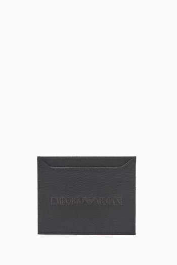 Logo Card Holder in Leather