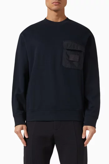 Chest Pocket Sweatshirt in French Terry Jersey
