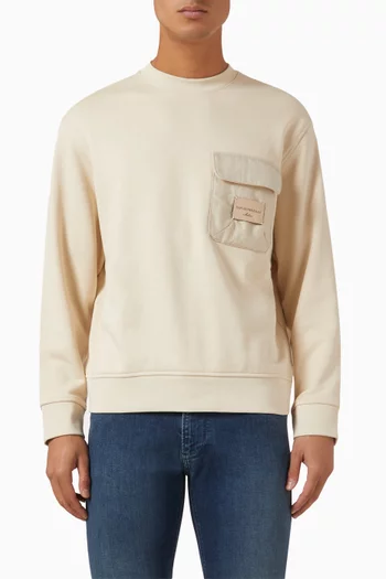 Chest Pocket Sweatshirt in French Terry Jersey