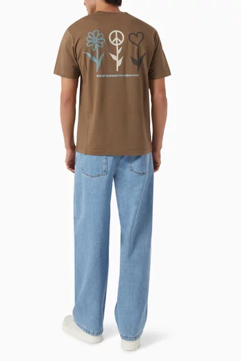 Peach Logo T-shirt in Cotton