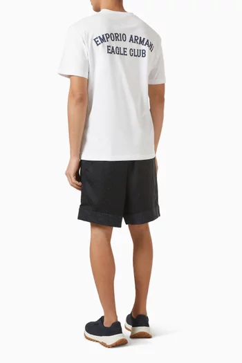 تي شيرت بطبعة شعار الماركة ورمز السلام قطن