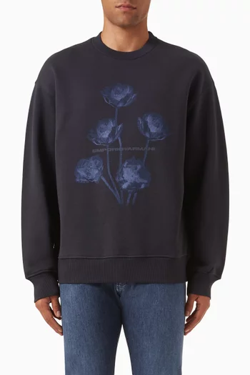 Peace Print Sweatshirt in Cotton