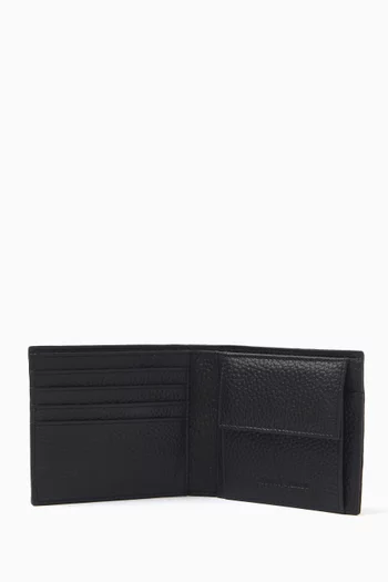 EA Stamp Bi-fold Wallet in Embossed Leather