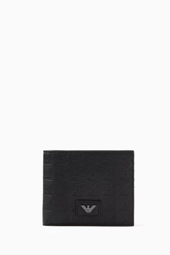 EA Stamp Bi-fold Wallet in Embossed Leather