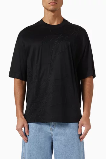 ASV Flower Embroidery T-shirt in Lyocell-blend