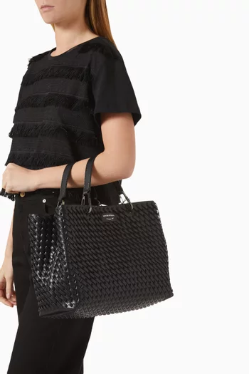 Medium MyEA Shopper Bag in Interwoven Leather