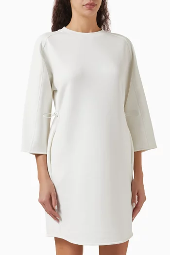 Drawstring-waist Mini Dress in Jersey